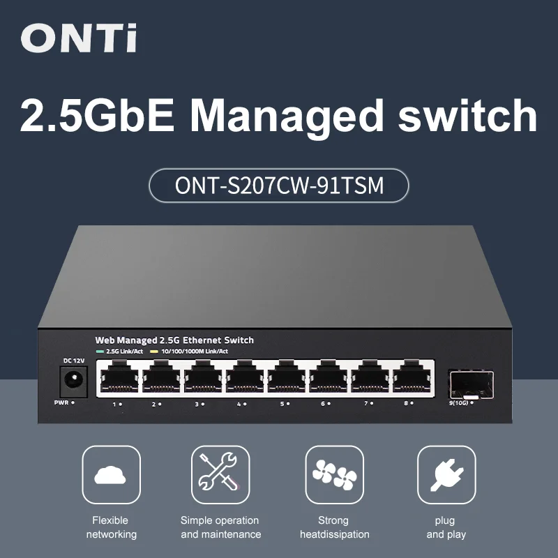 10G Sfp+ Switch 8 Port - ONTi 2.5GbE, Switch Terkelola dengan 8