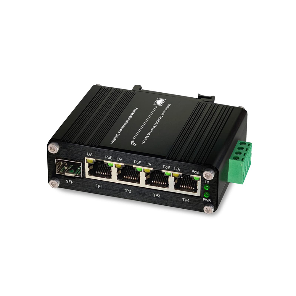 Industrial Switch Din Rail Gigabit - Switch Ethernet PoE Industri Gigabit 4