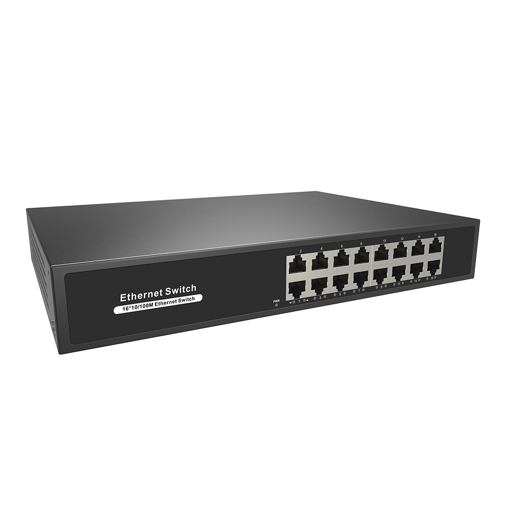 Network Switch Rack Mount 1U - Switch Ethernet 10/100M Berkinerja Tinggi 16-port,