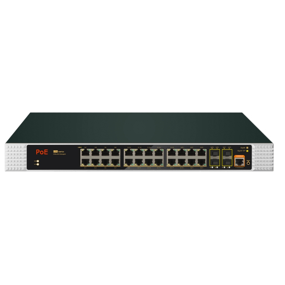 Managed Switch 24 Port Gigabit - Sakelar PoE Industri Terkelola L2+ dengan
