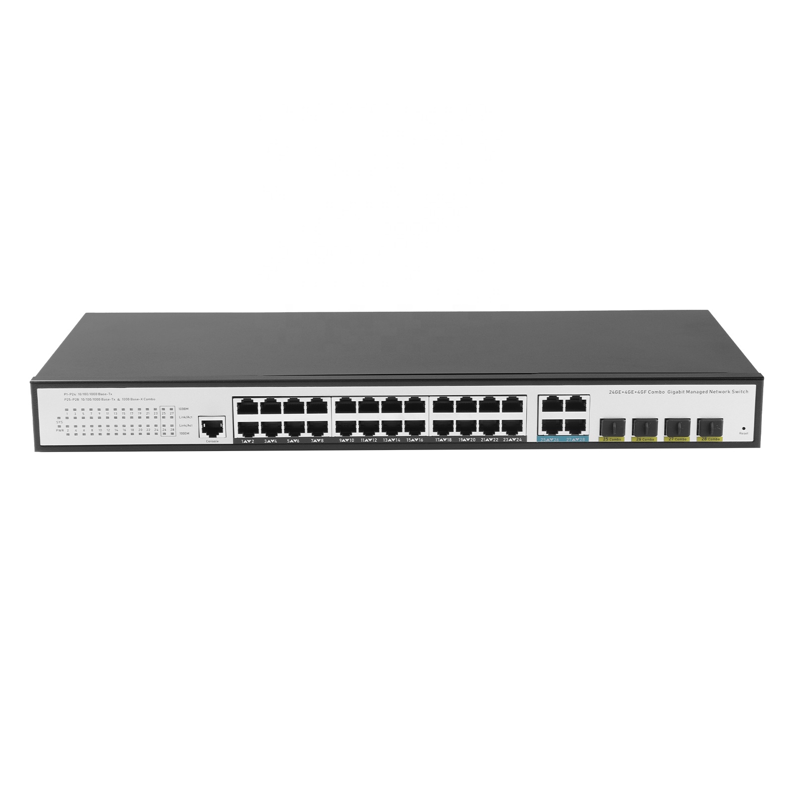 Network Switch Rack Mount 1U - Switch Ethernet 24GE 4SFP 4 Gigabit