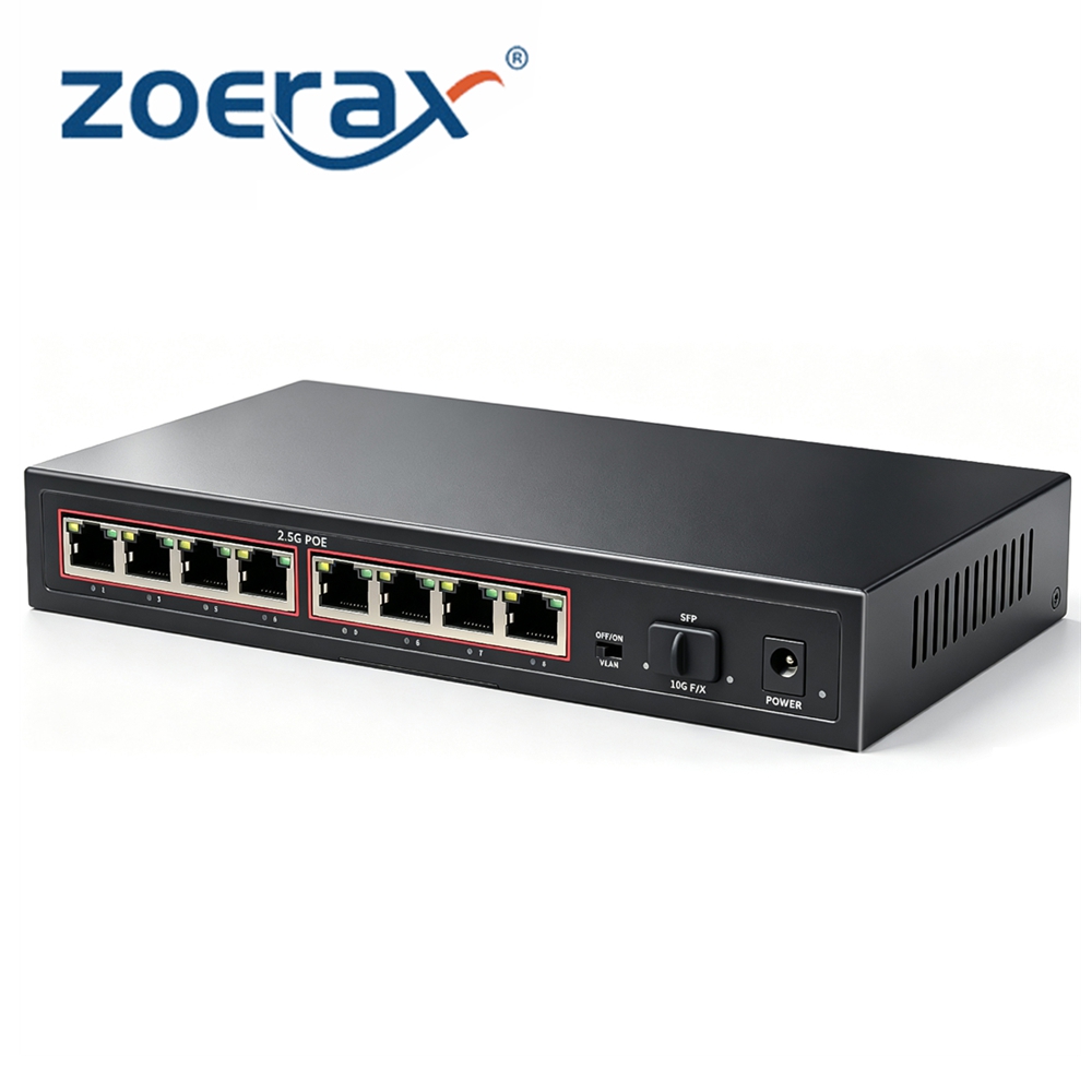 8 Port 2.5G Switch Unmanaged - ZoeRax 8 Port 2.5G POE Network