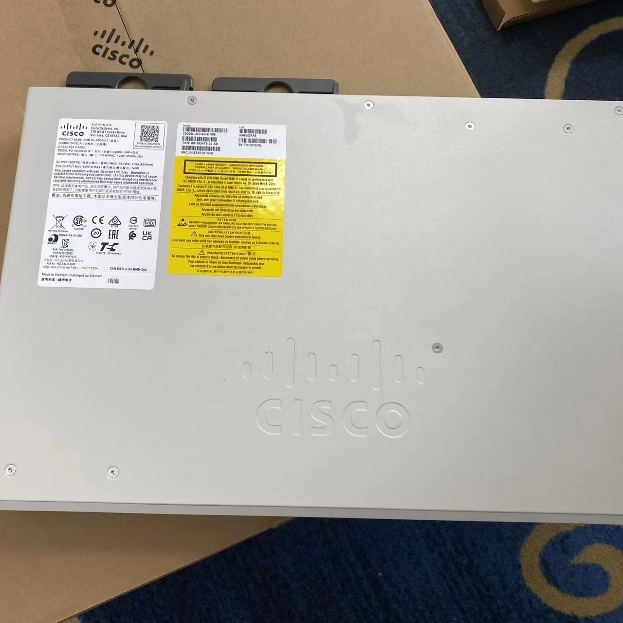Managed Switch 24 Port Gigabit - C9200-24T-E Cisco Catalyst 9200 Series, Switch