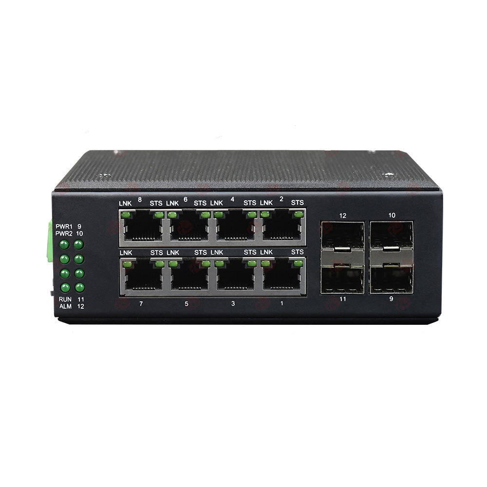 Industrial Switch Din Rail Gigabit - Switch Jaringan Ring 8 Port Terkelola