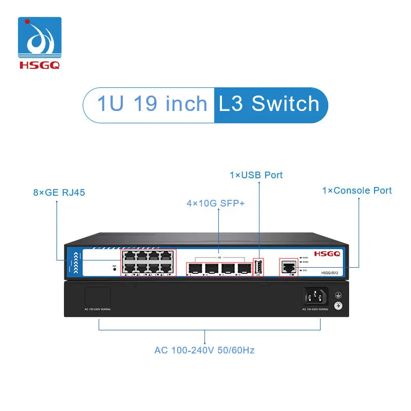 10G Sfp+ Switch 8 Port - 2026/HSGQ-5512 12 Port 8*GE + 4*10G