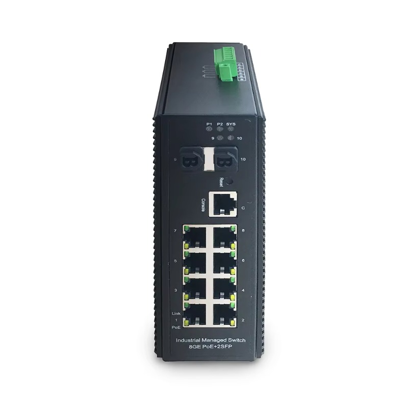 Industrial Switch Din Rail Gigabit - Switch Jaringan Gigabit PoE+ 8-Port Kelas