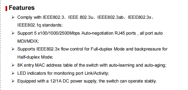 Switch 5 Port 2.5G Unmanaged - 5 Port 100/1000/2500Mbps 2.5G Sakelar Ethernet