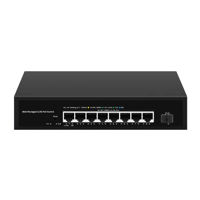 10G Sfp+ Switch 8 Port - Sakelar LAN POE Multi-Gigabit 9-Port dengan