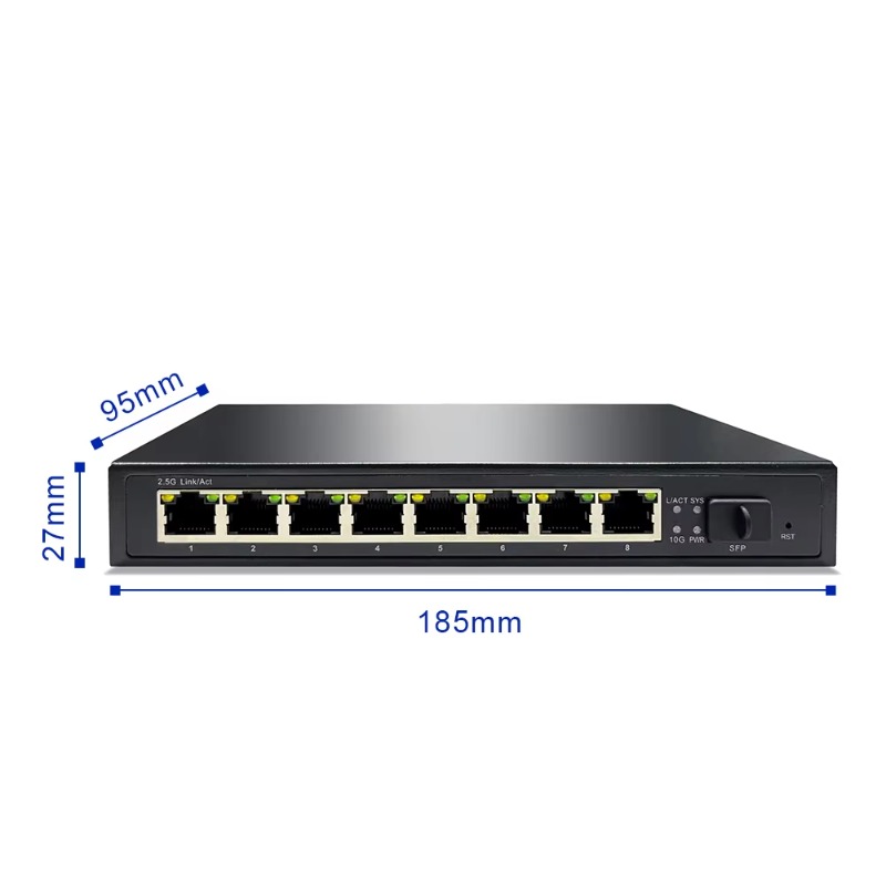 8 Port 2.5G Switch Unmanaged - Switch 8-Port 10/100/1000/2.5G PoE Unmanaged 120W