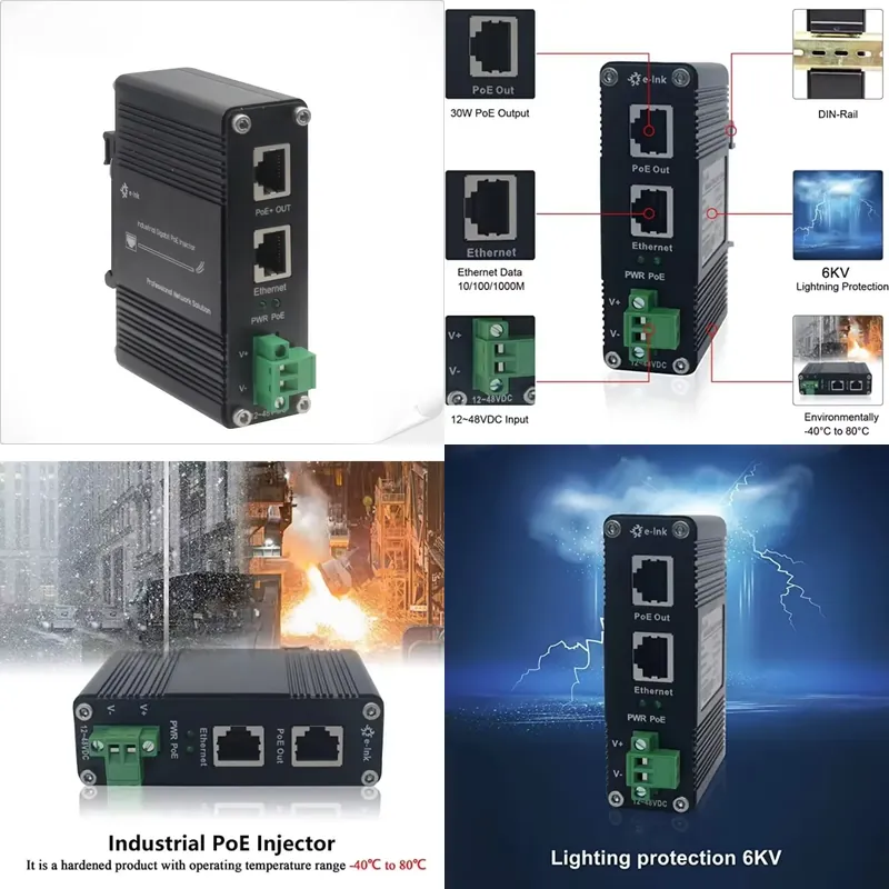 Poe Injector Gigabit 30W - AP01 untuk Injektor Gigabit PoE Industri