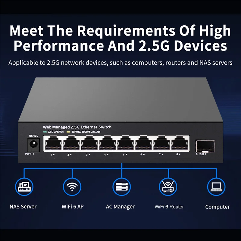 ONTi 2.5GbE, Switch Terkelola  - 10G Sfp+ Switch 8 Port ulasan dan harga