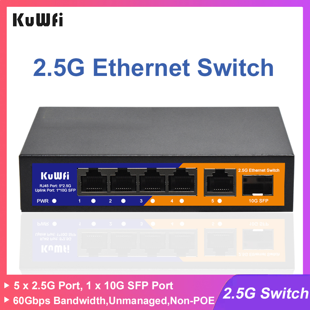 KuWFi 2.5G Switch Jaringan, 5  - Switch 5 Port 2.5G Unmanaged ulasan dan harga