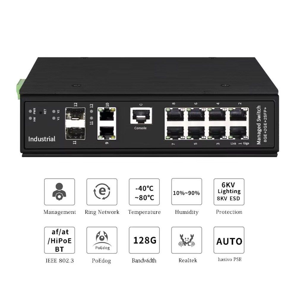 Switch Terkelola L3 Gigabit 8- - Industrial Switch Din Rail Gigabit ulasan dan harga