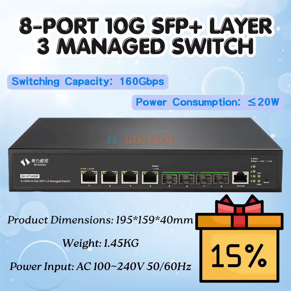 Sirivision 8 Port 10G SFP+ L3  - 10G Sfp+ Switch 8 Port ulasan dan harga