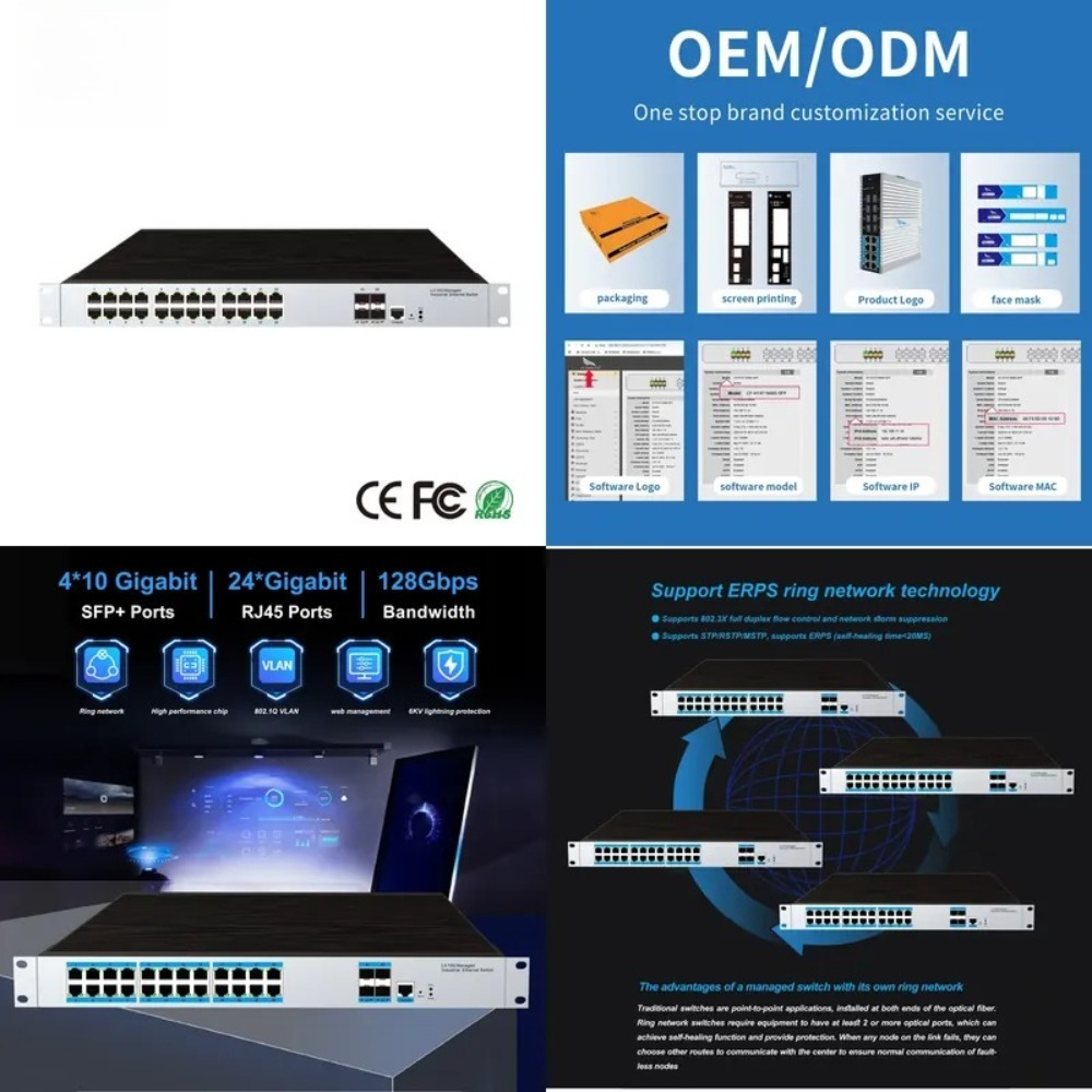 24 port RJ45 pada switch Ether - Switch 24 Port 10G Uplink ulasan dan harga