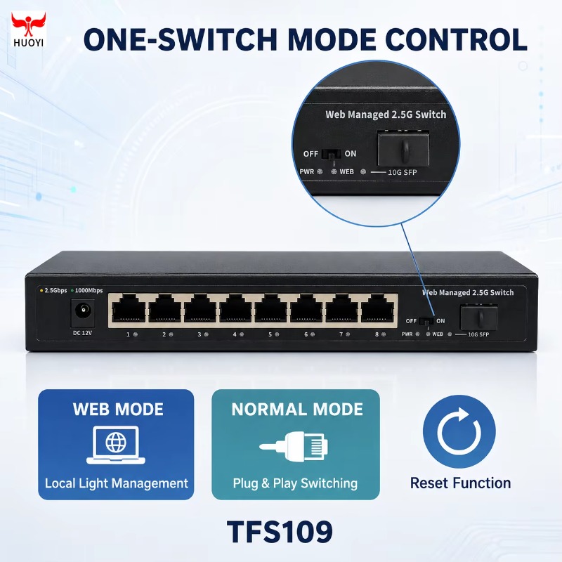 Sakelar Jaringan 8 Port 2,5Gb  - 10G Sfp+ Switch 8 Port ulasan dan harga