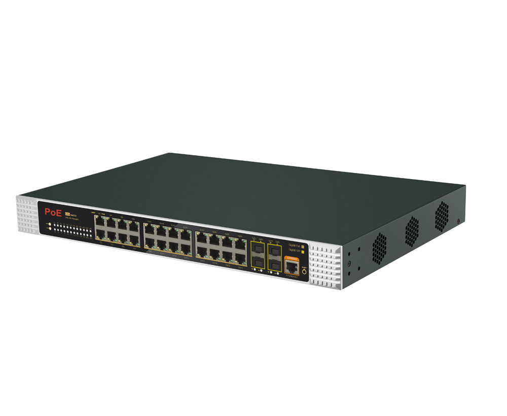 Sakelar PoE Industri Terkelola - Managed Switch 24 Port Gigabit ulasan dan harga