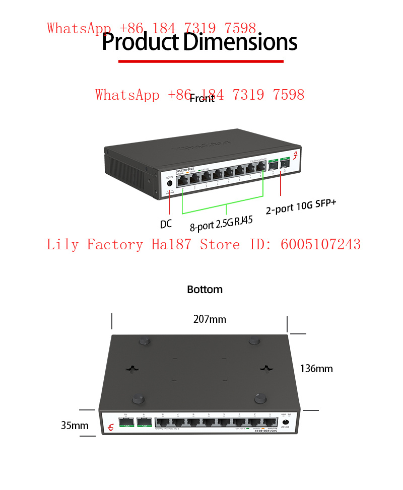 XikeStor 8*2.5G RJ45 2*10G SFP - 10G Sfp+ Switch 8 Port ulasan dan harga