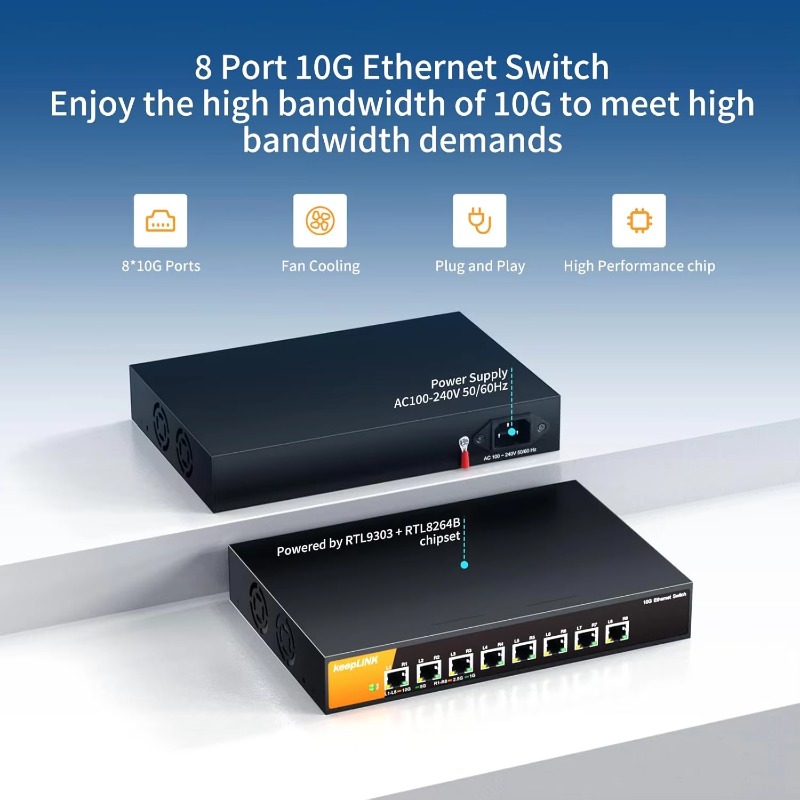 Sakelar Ethernet 8-Port 10G ya - 8 Port 2.5G Switch Unmanaged ulasan dan harga