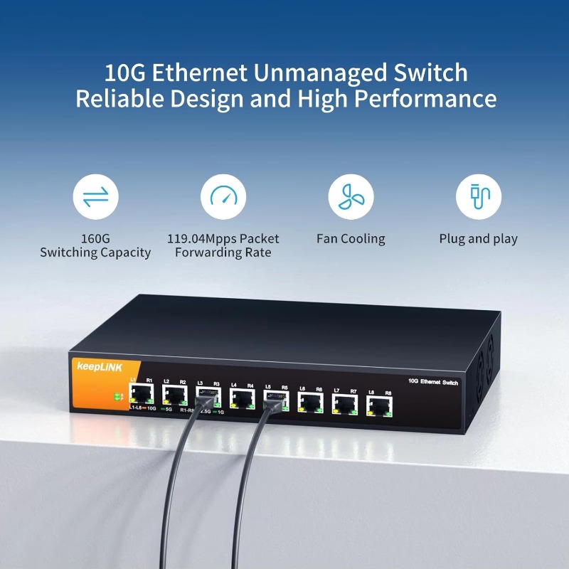 Sakelar Ethernet 8-Port 10G ya - 8 Port 2.5G Switch Unmanaged ulasan dan harga