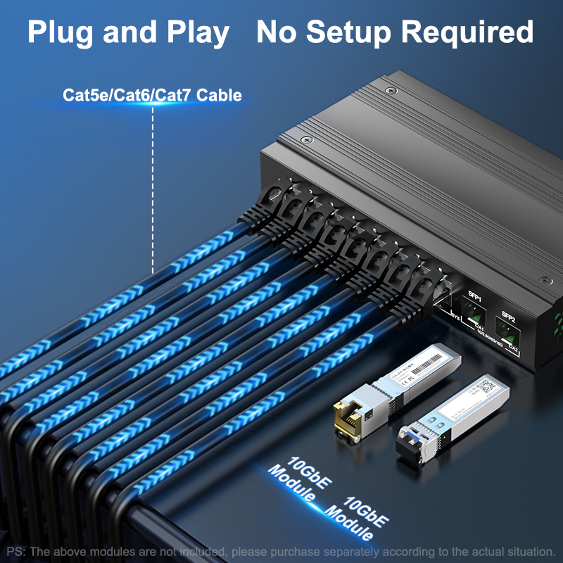 HORACO 2.5G Sakelar Jaringan 8 - 10G Sfp+ Switch 8 Port ulasan dan harga